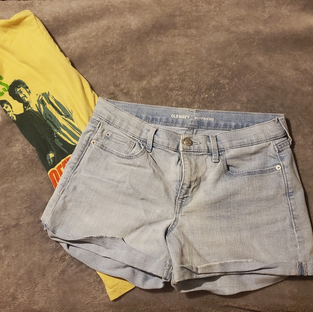 Light Blue Boyfriend Shorts